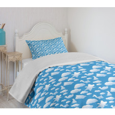 Clouds Duck Bear and Rabbit Bedspread Set