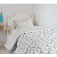 Flower Blossom with Dots Bedspread Set