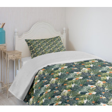 Tropical Composition Foliage Bedspread Set