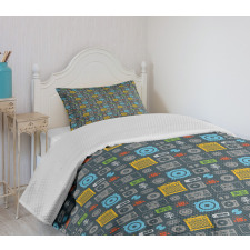 Retro Audio Equipment Bedspread Set