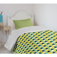 Abstract Colored Triangle Bedspread Set