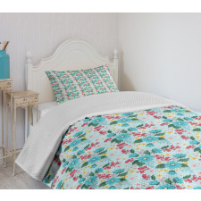 Spring Foliage Berries Bedspread Set