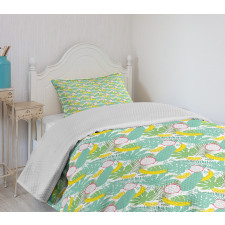 Monstera Banana Leaves Bedspread Set