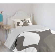 Pet Feline Brushing Teeth Motif Bedspread Set