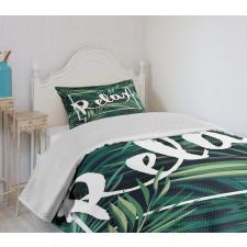 Hawaiian Fern Leaves Design Bedspread Set