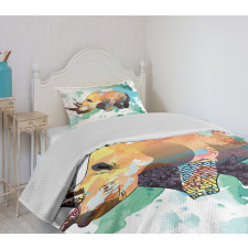 Watercolor Animal Wilderness Bedspread Set