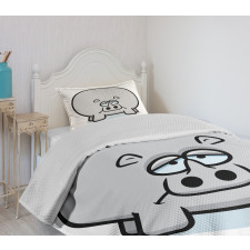 Animal with Sad Expression Bedspread Set