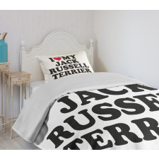 I Love My Dog Words Bedspread Set