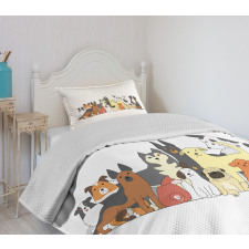 Husky and Jack Russel Terrier Bedspread Set