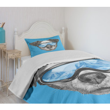 Skiing Cool Doggie Bedspread Set