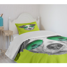 Dog with Glasses Tree Bedspread Set