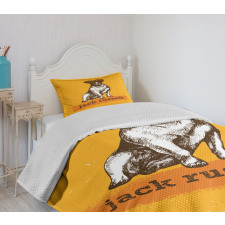 Grunge Puppy Design Bedspread Set