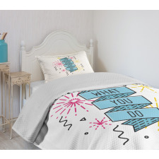 Dashed Starburst Stripes Bedspread Set