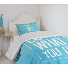 Modern Design Words in Frame Bedspread Set