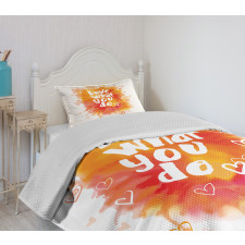 Warm Color Splash Message Bedspread Set