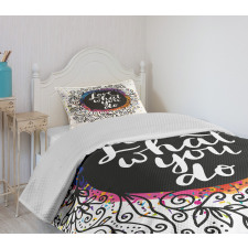 Inspirational Flowers Dots Bedspread Set