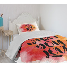 Hearts with Grunge Message Bedspread Set