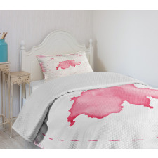 Monochrome Map Design Bedspread Set