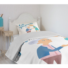 Woman and Mother Design Bedspread Set