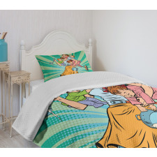 House Chores Kids Pop Art Bedspread Set