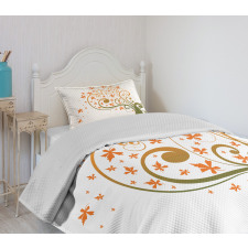 Abstract Autumn Tree Ornament Bedspread Set