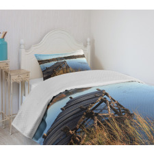 Tranquil Lake Idyllic Pier Bedspread Set