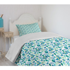 Vibrant Floral Motifs Bedspread Set