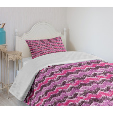 Chevron Splash Watercolor Bedspread Set