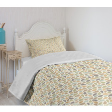 Autumn Pastel Colors Leaf Bedspread Set