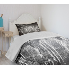 New York Manhattan Skyscrapers Bedspread Set