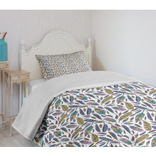 Vivid Feathers Doodle Hippie Bedspread Set