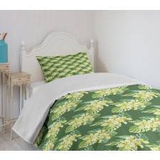 Exotic Flowers and Leaves Bedspread Set