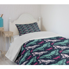 Vivid Butterfly Pattern Bedspread Set