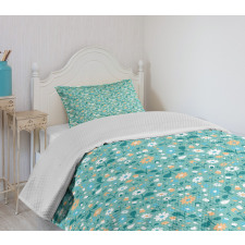 Cartoon of Flowers Bedspread Set