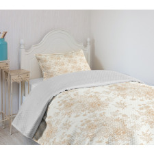 Soft Monochrome Bouquet Bedspread Set