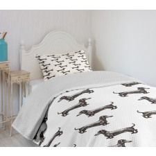 Dogs Pattern Lines Bedspread Set