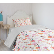 Unicorn Leaves Fairies Bedspread Set