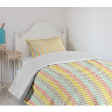 Herringbone Colorful Lines Bedspread Set