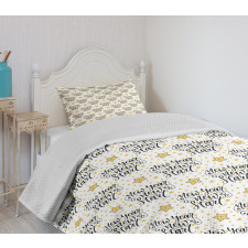 Cursive Handwriting Bedspread Set