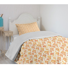 Floral Scoops on Cones Bedspread Set