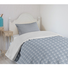 Ocean Theme Wave Pattern Bedspread Set