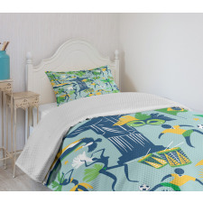 Theme of Brazil Cultural Bedspread Set