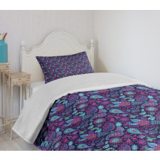 Paisley Teardrops Motif Bedspread Set