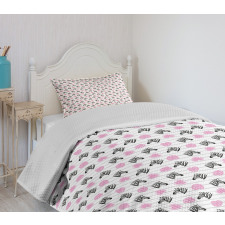 Zebra Silhouette Leafage Bedspread Set