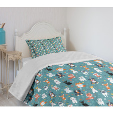 Cats and Dogs Species Bedspread Set