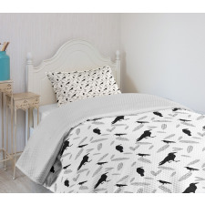 Goth Birds and Feathers Bedspread Set