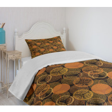 Dotwork Rounds and Citrus Bedspread Set