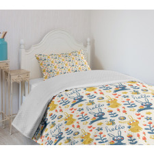 Bunny and Bee Hello Bedspread Set