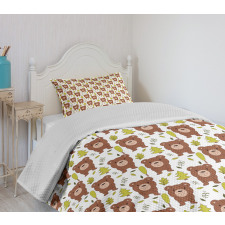 Bear and Leaves Bedspread Set