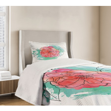 Camellia Grunge Art Bedspread Set